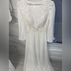 White modest dress long sleeve